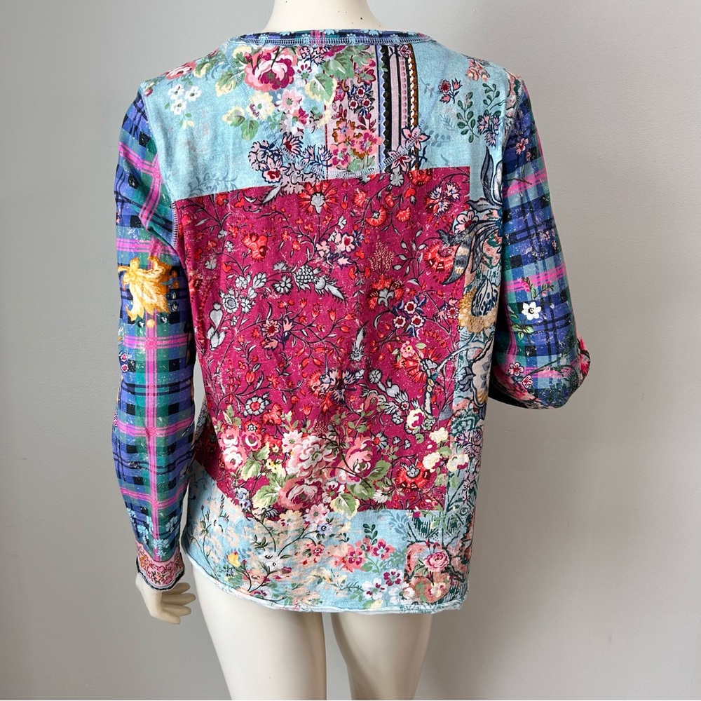 Sundance Cotton Multicolor Patchwork Long Sleeve … - image 5